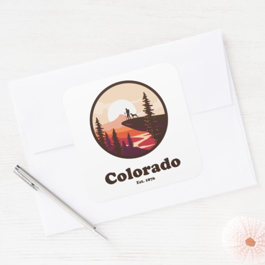 Colorado Est 1876 Vierkante Sticker (Envelop)