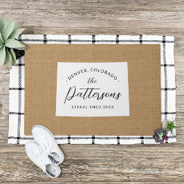 Colorado Family Monogram State Doormat Deurmat