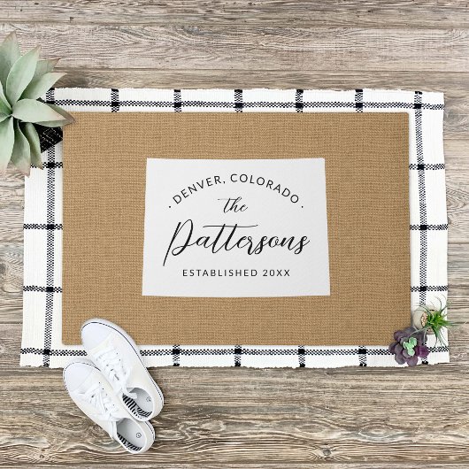 Colorado Family Monogram State Doormat Deurmat
