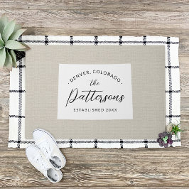 Colorado Family Monogram State Doormat Deurmat