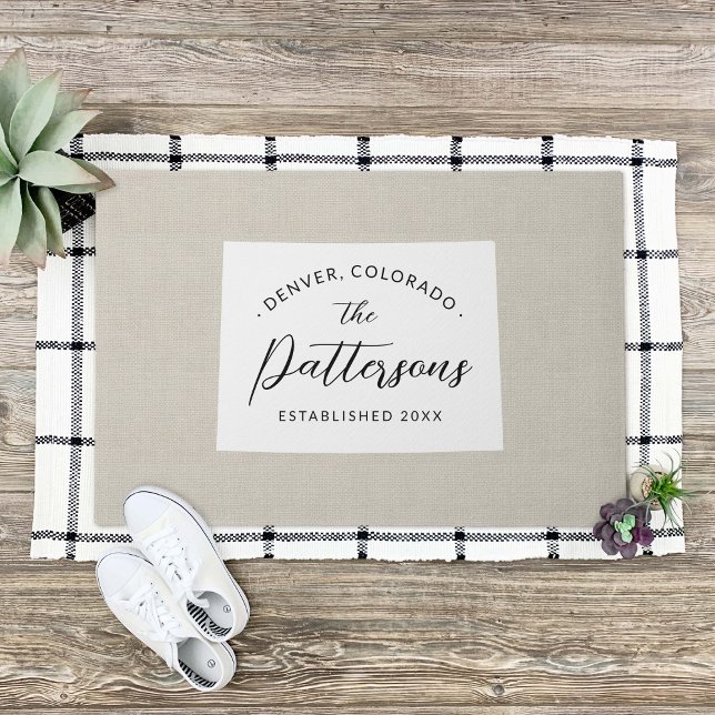 Colorado Family Monogram State Doormat Deurmat (Creator heeft geüpload)