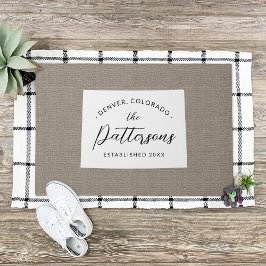 Colorado Family Monogram State Doormat Deurmat