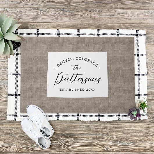 Colorado Family Monogram State Doormat Deurmat