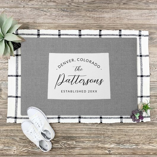 Colorado Family Monogram State Doormat Deurmat