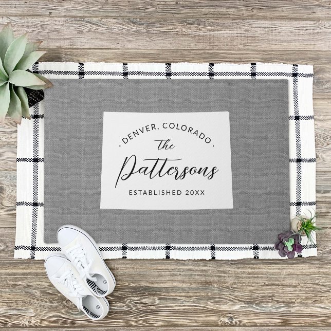 Colorado Family Monogram State Doormat Deurmat (Creator heeft geüpload)