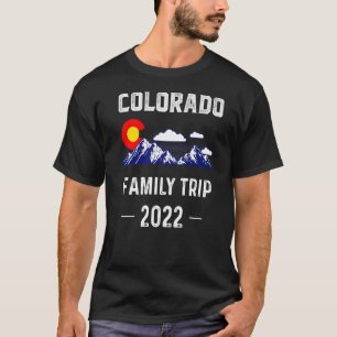 Colorado Family Trip 2022 Denver Map Flag Co Souve T-shirt