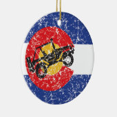 Colorado Flag 4 Wheeler Keramisch Ornament (Rechts)