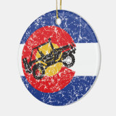 Colorado Flag 4 Wheeler Keramisch Ornament (Links)