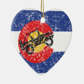 Colorado Flag 4 Wheeler Keramisch Ornament (Rechts)