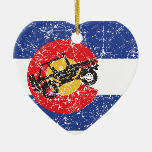 Colorado Flag 4 Wheeler Keramisch Ornament (Voorkant)