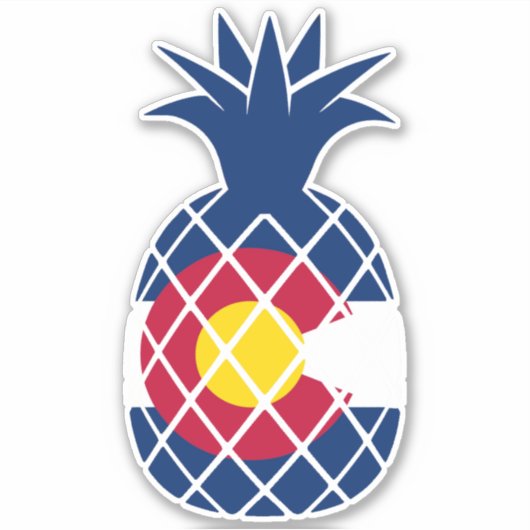 Colorado Flag Ananas Sticker (Voorkant)
