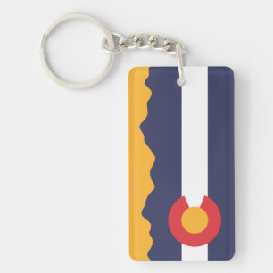 Colorado Flag and Mountain Range Sleutelhanger