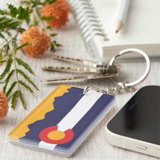 Colorado Flag and Mountain Range Sleutelhanger (Voorkant Rechts)