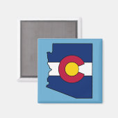 Colorado flag Arizona contsquare magnet (Voorkant / Achterkant)