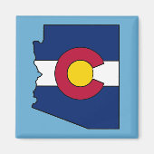 Colorado flag Arizona contsquare magnet (Voorkant)