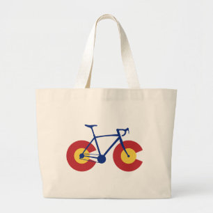 Colorado Flag Bicycle Grote Tote Bag