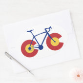 Colorado Flag Bicycle Ovale Sticker (Envelop)