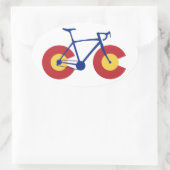 Colorado Flag Bicycle Ovale Sticker (Tas)