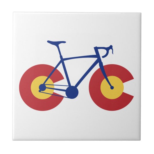 Colorado Flag Bicycle Tegeltje (Voorkant)