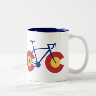 Colorado Flag Bicycle Tweekleurige Koffiemok