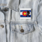 Colorado Flag Bigfoot Vierkante Button 5,1 Cm (In situ)