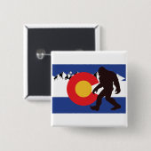 Colorado Flag Bigfoot Vierkante Button 5,1 Cm (Voorkant /achterkant)