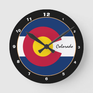 Colorado Flag & Colorado mode/design USA Ronde Klok
