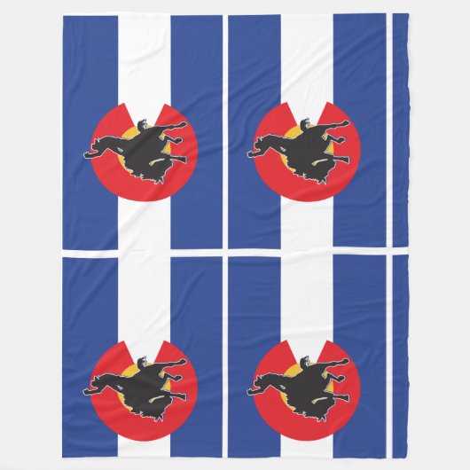 Colorado Flag Cowboy Fleece Deken (Voorkant)