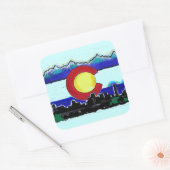 Colorado Flag denver skyline artistieke stickers (Envelop)