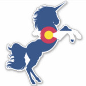 Colorado Flag Eenhoorn Sticker (Voorkant)