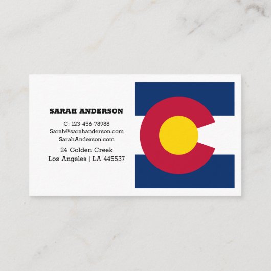 Colorado Flag Elegant Visitekaartje/Verenigde Stat Visitekaartje (Achterkant)
