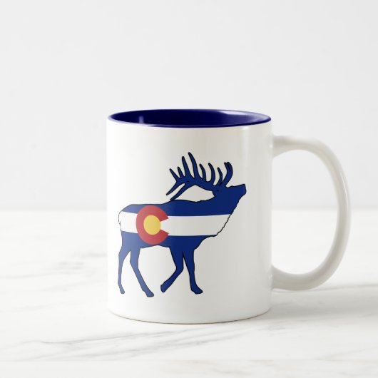 Colorado Flag Elk Tweekleurige Koffiemok (Rechts)
