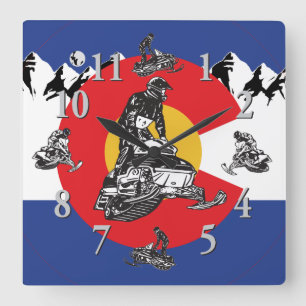 Colorado Flag en Snowmobile klok