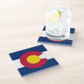 Colorado Flag Glass Onderzetter (Schuin)