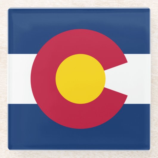 Colorado Flag Glass Onderzetter (Voorkant)