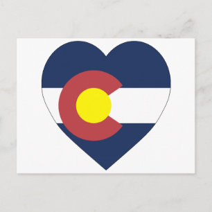 Colorado Flag Heart Briefkaart