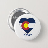 Colorado Flag Heart Ronde Button 5,7 Cm (Voorkant /achterkant)