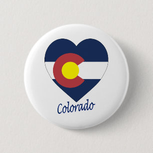 Colorado Flag Heart Ronde Button 5,7 Cm