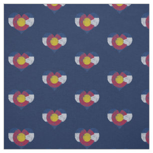 Colorado Flag Hearts Stof