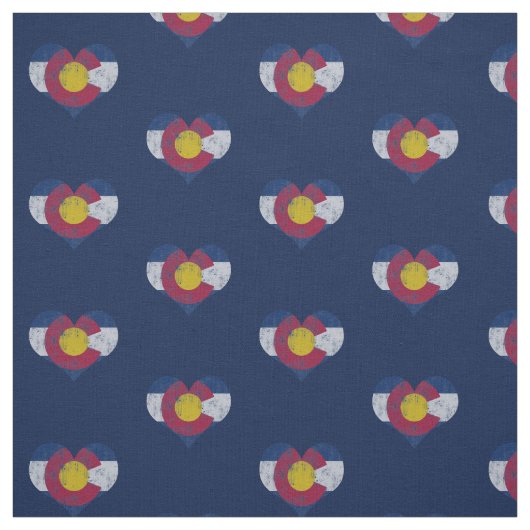 Colorado Flag Hearts Stof (Swatch)