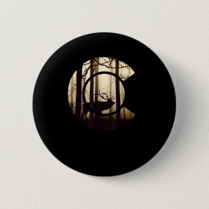 Colorado Flag Logo Elk jachtMan Ronde Button 5,7 Cm