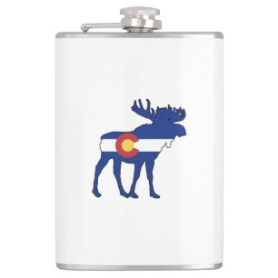 Colorado Flag Moose Heupfles