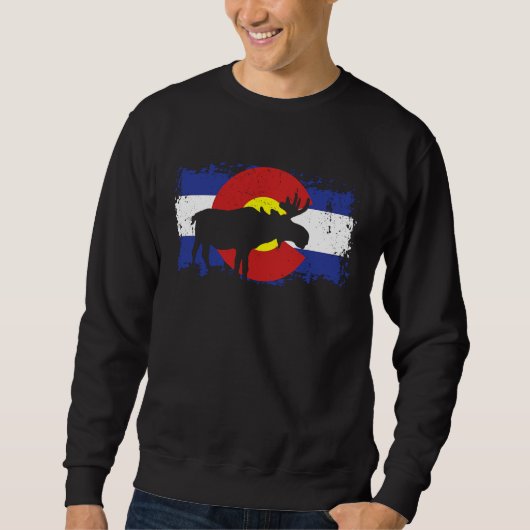 Colorado Flag Moose Hunter  Cool Moose Hunting Men Trui (Voorkant)