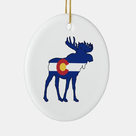 Colorado Flag Moose Keramisch Ornament (Rechts)
