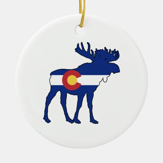 Colorado Flag Moose Keramisch Ornament (Voorkant)