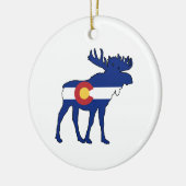 Colorado Flag Moose Keramisch Ornament (Links)