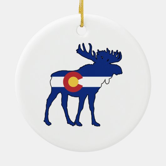 Colorado Flag Moose Keramisch Ornament (Achterkant)