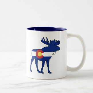 Colorado Flag Moose Tweekleurige Koffiemok