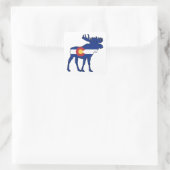 Colorado Flag Moose Vierkante Sticker (Tas)