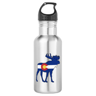 Colorado Flag Moose Waterfles